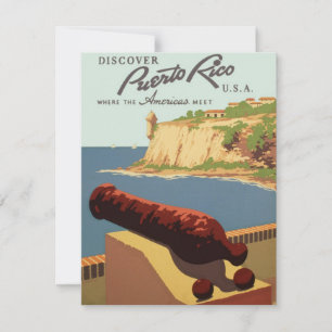 Vintage Travel Poster Art, Entdecken Sie Puerto Ri