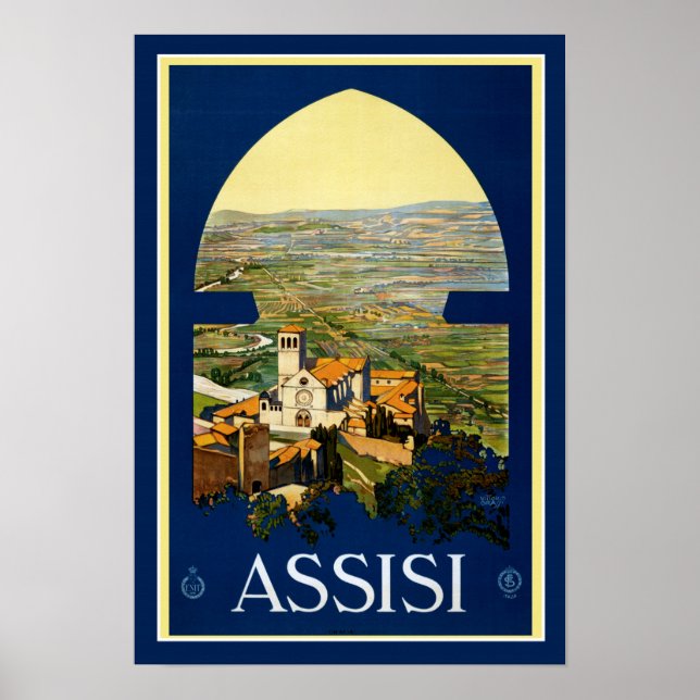 Vintage Travel Poster Assisi Italien (Vorne)