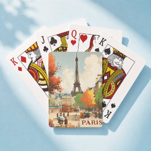 Vintage Travel Poster des Pariser Eifelturms Spielkarten