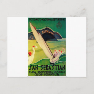Vintage Travel Poster Donostia Postkarte