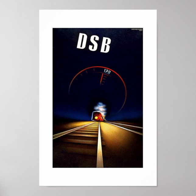 Vintage Travel Poster DSB (Vorne)