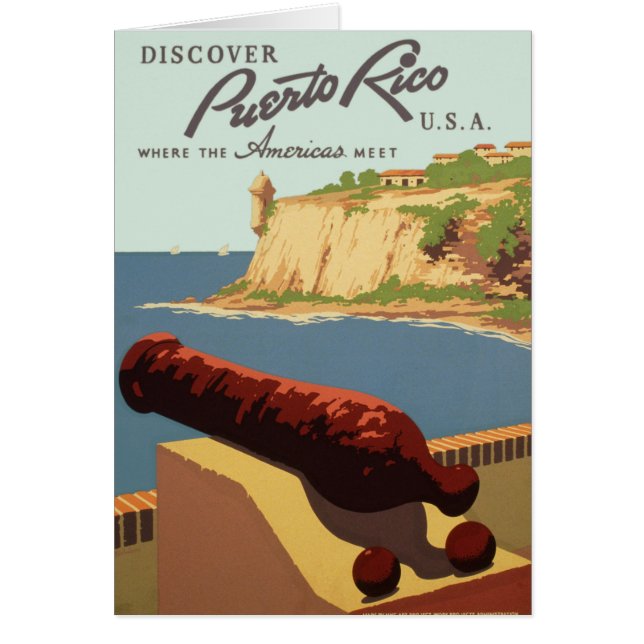 Vintage Travel Poster, Entdecken Sie Puerto Rico! (Vorne)