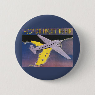 Vintage Travel Poster, Florida aus dem Flugzeug Button