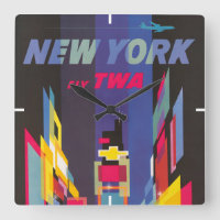 Vintage Travel Poster, Fly Twa, New York