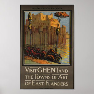 Vintage Travel Poster for Belgium