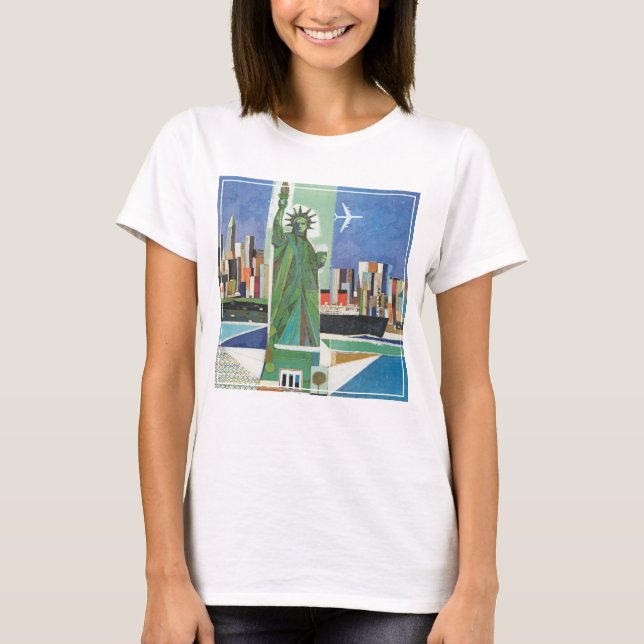 Vintage Travel Poster für American Airlines T-Shirt (Vorderseite)