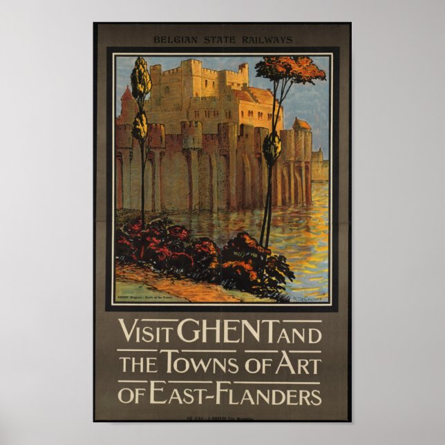 Vintage Travel Poster für Belgien (Vorne)