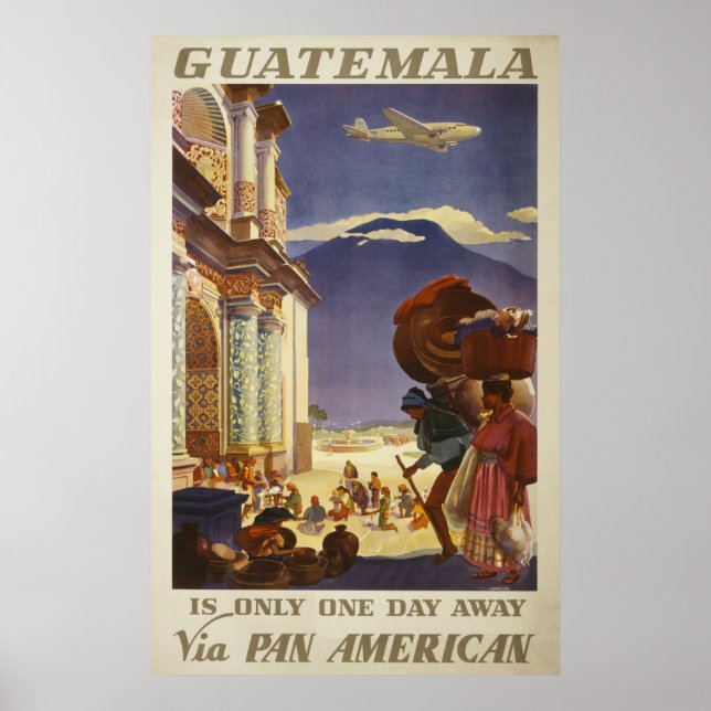 Vintage Travel Poster für Guatemala (Vorne)