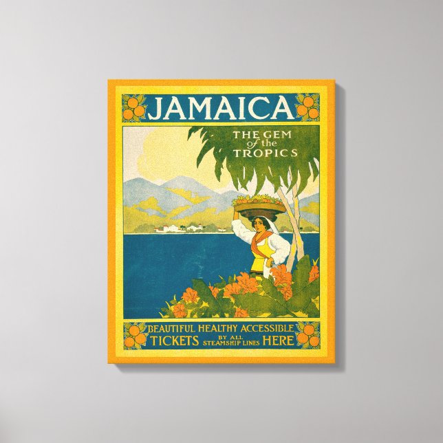 Vintage Travel Poster für Jamaika Leinwanddruck (Vorderseite)