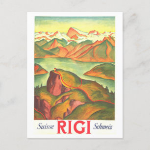 Vintage Travel Poster für Mt. Rigi, Schweiz, Postkarte