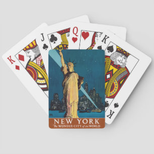 Vintage Travel Poster für New York Spielkarten