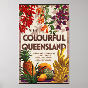 Vintage Travel Poster für Queensland, Australien