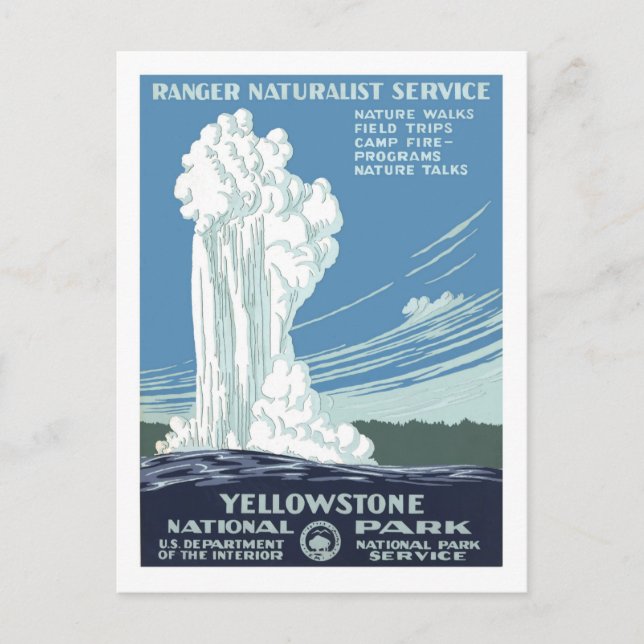 Vintage Travel Poster, Gelbstein Postkarte (Vorderseite)