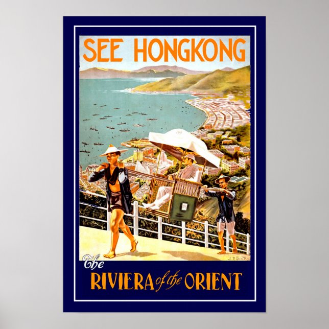 Vintage Travel Poster Hong Kong (Vorne)