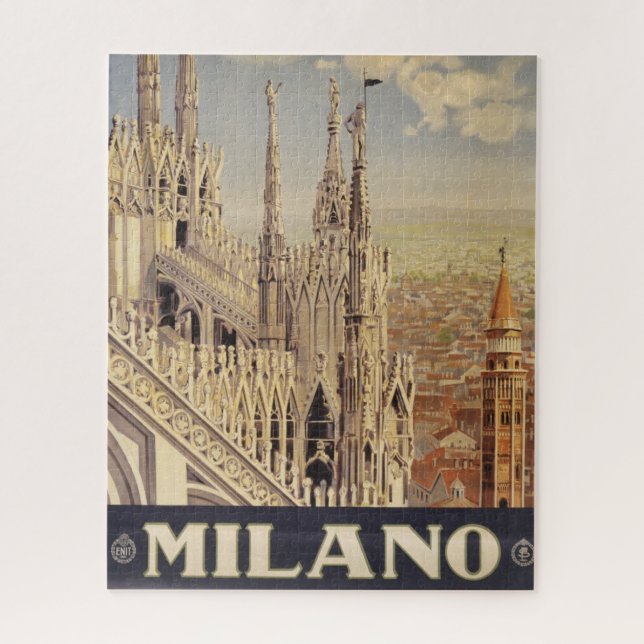 Vintage Travel Poster in Mailand, Italien (Vertikal)