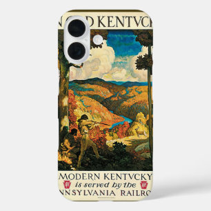 Vintage Travel Poster in Old Kentucky, NC Wyeth iPhone 16 Hülle