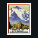 Vintage Travel Poster, Interlaken Postkarte<br><div class="desc">Basierend auf einem Vintage Reiseplakat.</div>