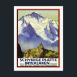 Vintage Travel Poster, Interlaken Postkarte<br><div class="desc">Basierend auf einem Vintage Reiseplakat.</div>