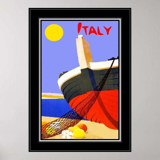 Vintage Travel Poster Italien (Vorne)