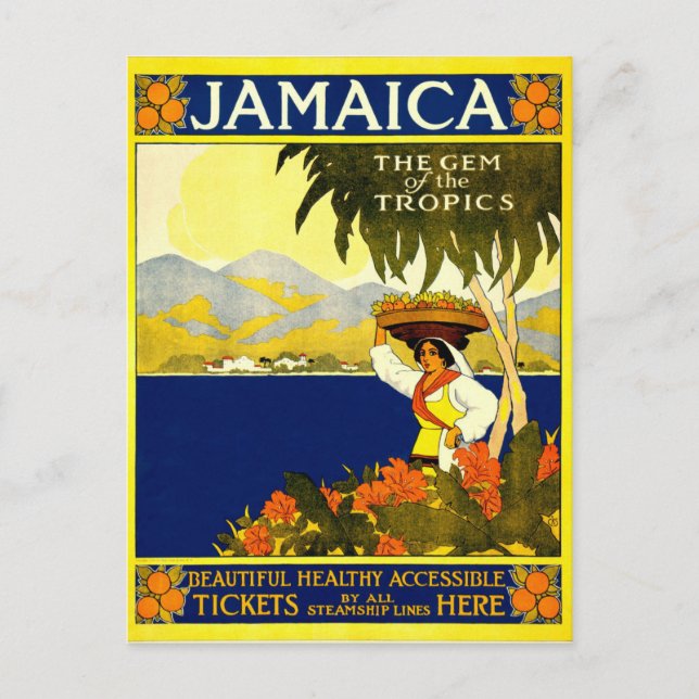 Vintage Travel Poster: Jamaika Postkarte (Vorderseite)