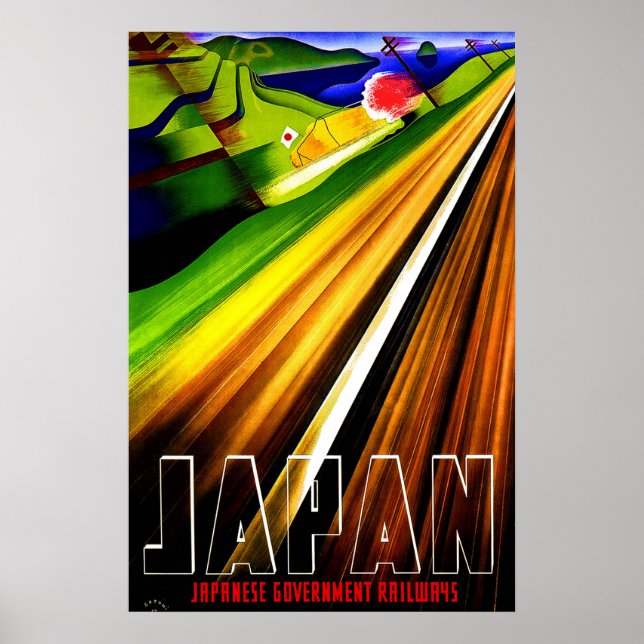 Vintage Travel Poster Japan Railway 2 (Vorne)