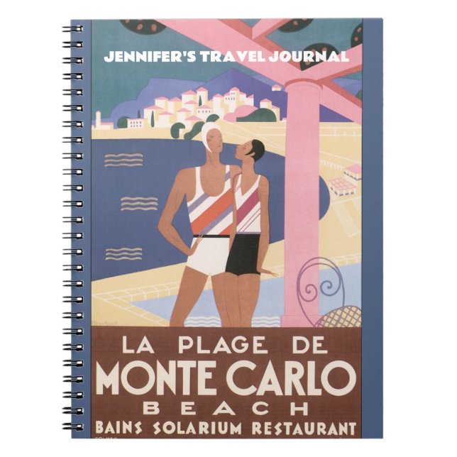 Vintage Travel Poster Journal Notizblock (Vorderseite)