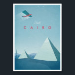 Vintage Travel Poster Kairo<br><div class="desc">Vintages Reiseplakat von Kairo,  Ägypten und den Großen Pyramiden von Gizeh. Text lautet "Kairo besuchen". Originale handgezeichnete und digital gerenderte Reiseplakate von VintageTravelPosters.co.</div>