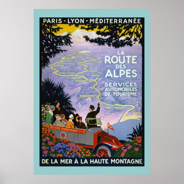 Vintage Travel Poster - La Route des Alpes (Vorne)