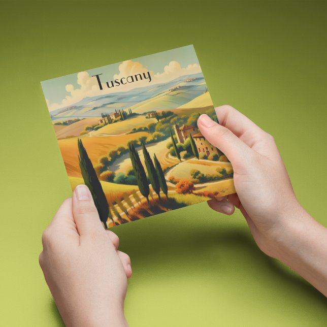 Vintage Travel Poster Landschaft der Toskana (Von Creator hochgeladen)