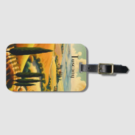 Vintage Travel Poster Landschaft der Toskana Gepäckanhänger