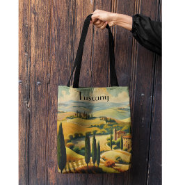 Vintage Travel Poster Landschaft der Toskana Tasche