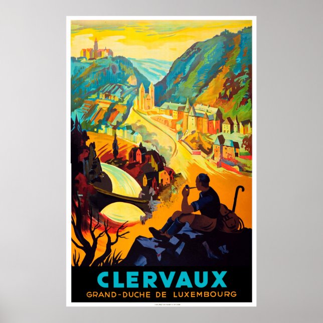 Vintage Travel Poster - Luxemburg (Vorne)