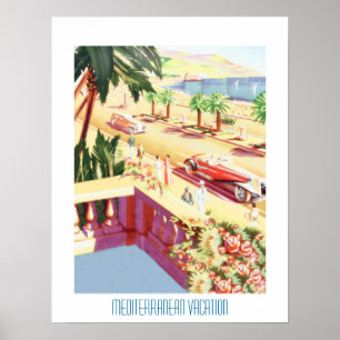 Vintage Travel Poster Mediterrane Ferien