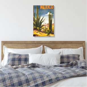 Vintage Travel Poster Mexico Leinwanddruck