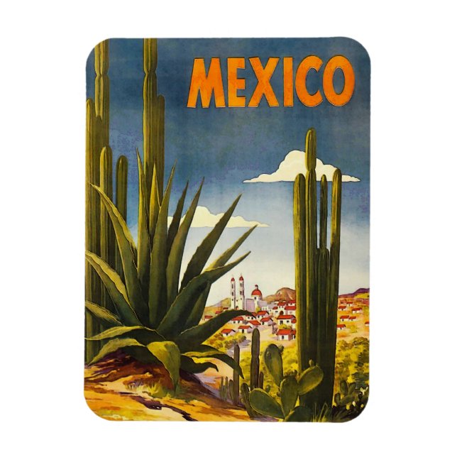 Vintage Travel Poster Mexico Magnet (Vertikal)