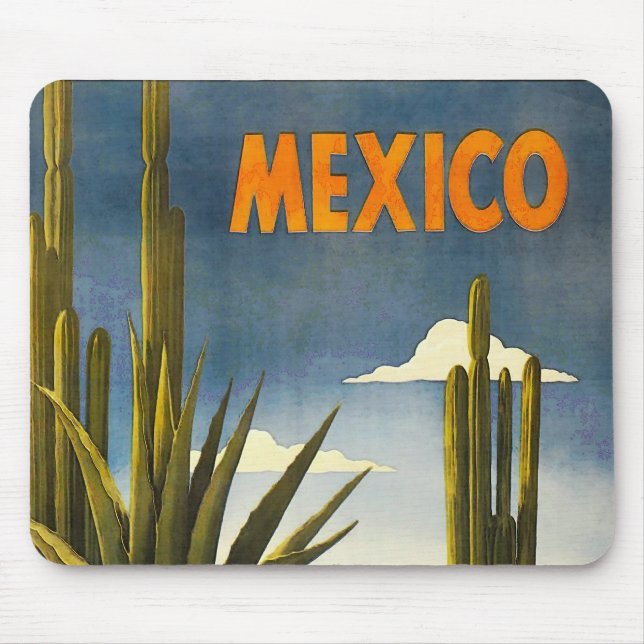 Vintage Travel Poster Mexico Mousepad (Vorne)