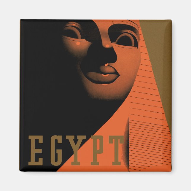 Vintage Travel Poster mit Sphinx, Ägypten, Afrika Magnet (Vorne)