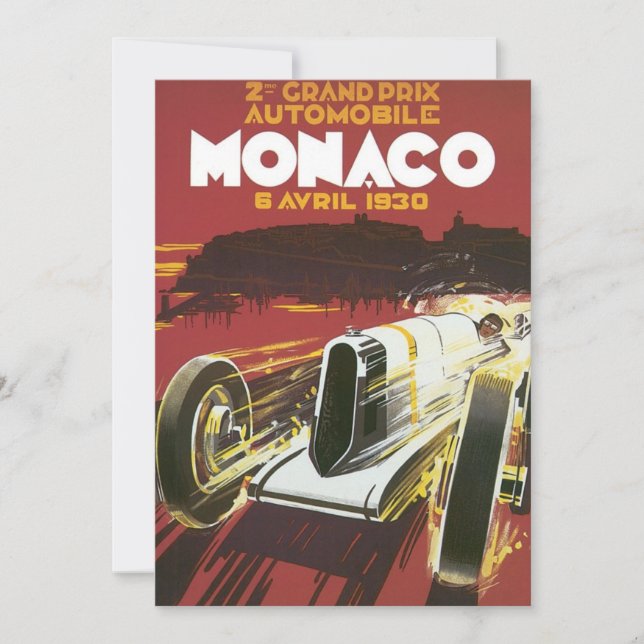 Vintage Travel Poster, Monaco Grand Prix Auto Race (Vorderseite)