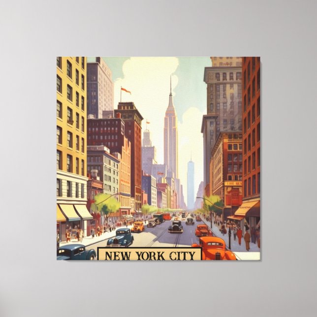 Vintage Travel Poster New York Leinwanddruck (Vorderseite)