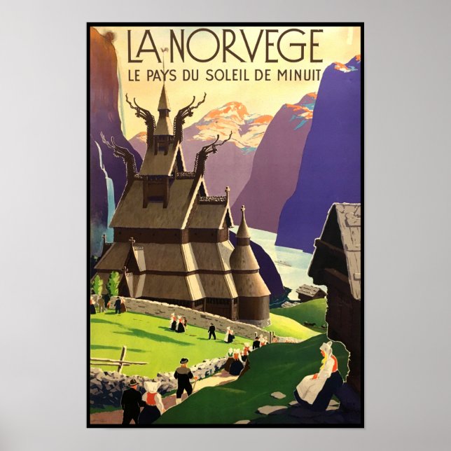Vintage Travel Poster Norwegen (Vorne)