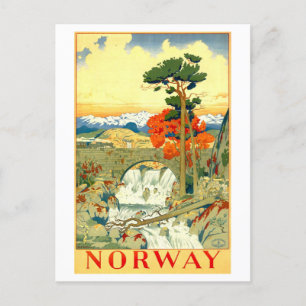 Vintage Travel Poster (Norwegen) Postkarte
