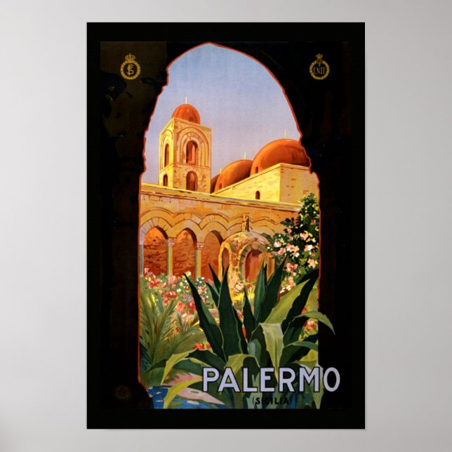 Vintage Travel Poster Palermo (Vorne)