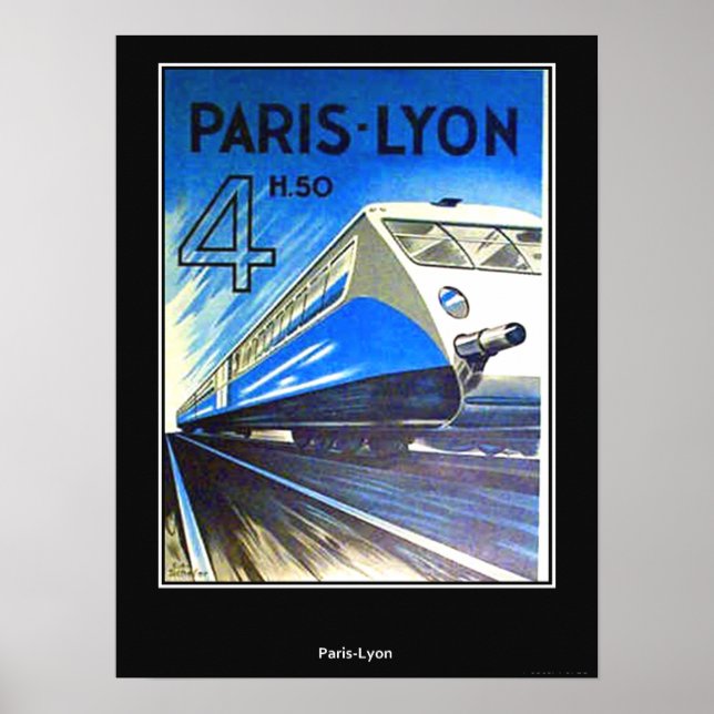 Vintage Travel Poster Paris-Lyon Frankreich (Vorne)