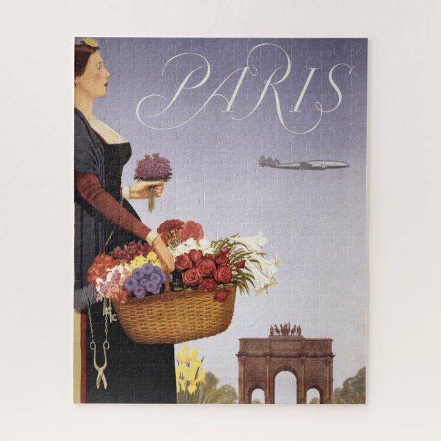 Vintage Travel Poster, Paris Via Constellation (Vertikal)