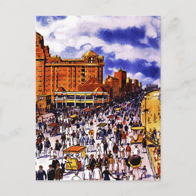 Vintage Travel Poster Postkarte (Vorderseite)