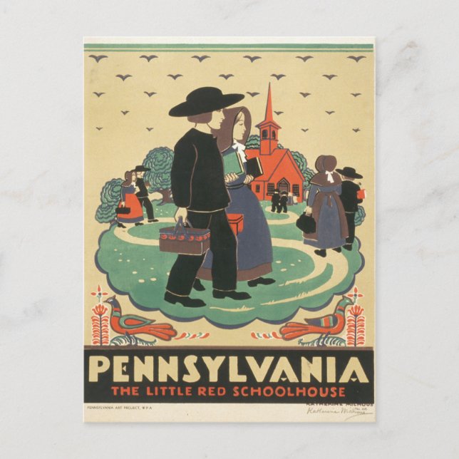 Vintage Travel Poster Promoting Pennsylvania Postkarte (Vorderseite)