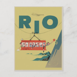 Vintage Travel Poster Rio Postkarte