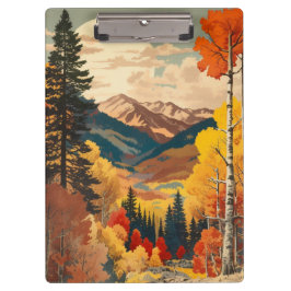Vintage Travel Poster Rocky Mountains Klemmbrett