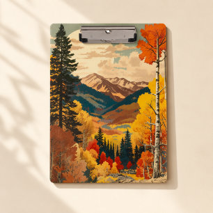 Vintage Travel Poster Rocky Mountains Klemmbrett
