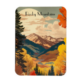 Vintage Travel Poster Rocky Mountains Magnet